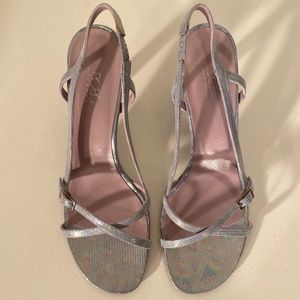 Women's BCBG Lizard Iridescent Light Blue Sandals